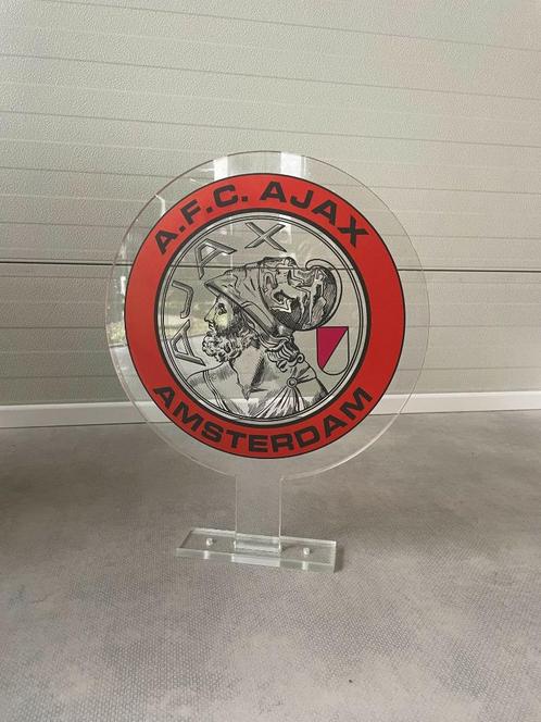 Ajax display logo zuil 35x45cm transparant, Verzamelen, Merken en Reclamevoorwerpen, Nieuw, Gebruiksvoorwerp, Verzenden