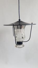 Vintage hanglamp glas kristal in metalen houder. S41, Huis en Inrichting, Lampen | Hanglampen, Minder dan 50 cm, Glas, Gebruikt