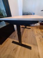Mooi hout/zwart zit-sta bureau van Albeka! 120x80, Huis en Inrichting, Tafels | Statafels, Ophalen, Gebruikt