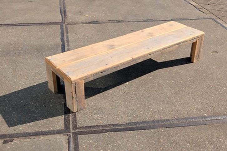 Steigerhouten bankje, Tuin en Terras, Tuinbanken, Gebruikt, Hout, Ophalen of Verzenden
