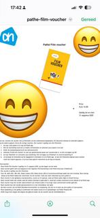 Voucher voor Pathe bioscoop (€28) en popcorn (€9,80), Twee personen, Kortingskaartje