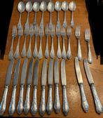 Antiek brocante barok bestek vork lepel mes verzilverd 8, Antiek en Kunst, Antiek | Bestek, Ophalen of Verzenden