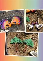 Oorbellen - hout - vissen - eenden - palmbomen Vintage, Sieraden, Tassen en Uiterlijk, Ophalen of Verzenden, Zo goed als nieuw