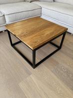 Stijlvolle bijzettafel met teak houten blad, Ophalen, Minder dan 45 cm, Minder dan 55 cm, Gebruikt