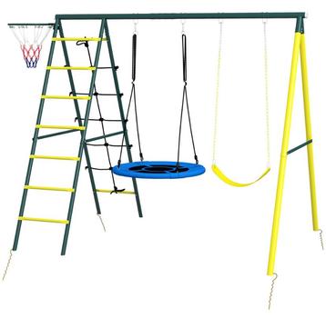 Outsunny Kinder schommel set met 2 schommels basketbalring beschikbaar voor biedingen