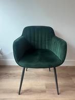Twee eetkamerstoelen Como van Kwantum donkergroen velvet, Huis en Inrichting, Stoelen, Ophalen, Twee, Overige kleuren, Zo goed als nieuw