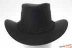 cowboy Western hoed Hawkins zwart leer 57, 58, 59, 60 Nieuw, Kleding | Dames, Hoeden en Petten, Hoed, Hawkins, Nieuw, Ophalen of Verzenden