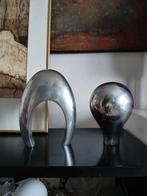 2958 Vintage Modernistische Aluminium Sculpturen - Set van 2, Ophalen of Verzenden