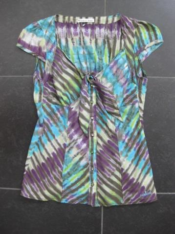 Carbone top, blouse, batik paars turquoise, mt 36 beschikbaar voor biedingen