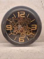Mooie Wandklok met Tandwielen, Ophalen of Verzenden, Gebruikt, Analoog, Wandklok