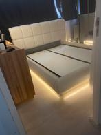Witte boxspring bed, Ophalen, Nieuw, Tweepersoons, Wit