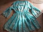 ANTICA SARTORIA tuniek jurk turquoise one size  (36 t/m 40), ANTICA SARTORIA, Blauw, Maat 38/40 (M), Zo goed als nieuw