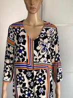 J199 Habella maat 42=L jurk jurkje blauw/zwart/beige/oranje, Habella, Beige, Maat 42/44 (L), Ophalen of Verzenden
