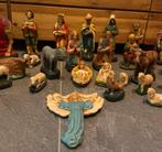Oude Kerststal - Handgemaakt Gips - 31 stuks, Antiek en Kunst, Ophalen of Verzenden