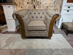 Henley Harris Tweed stof leer Chesterfield ckub fauteuil wol, Huis en Inrichting, Fauteuils, Ophalen of Verzenden, Zo goed als nieuw