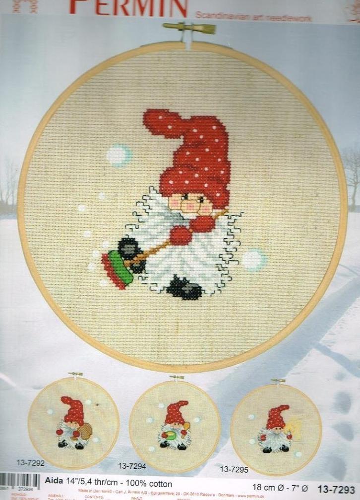 Cado permin 4 borduurpakketten met lijst , elfjes oude prijs, Hobby en Vrije tijd, Borduren en Borduurmachines, Nieuw, Patroon