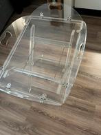 Plexiglas bijzet tafel, Huis en Inrichting, Tafels | Bijzettafels, Ophalen of Verzenden, Gebruikt, Kunststof, 45 tot 60 cm