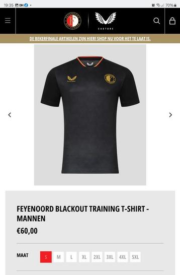 blackout castore Feyenoord shirt Maat S 