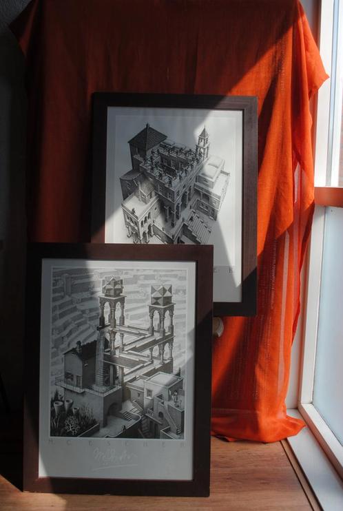Escher schilderijen, Antiek en Kunst, Kunst | Tekeningen en Foto's, Ophalen of Verzenden