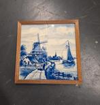 Delfts Blauw Tegeltableau Schippertjesdag Kaag '75, Ophalen of Verzenden
