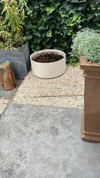 super grote vintage witte sterke kunststof plantenbak 40 cm, Tuin en Terras, Bloembakken en Plantenbakken, Ophalen, Gebruikt, Rond
