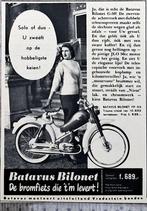Fiets 1957: 4 advertenties voor Batavus bromfietsen, Verzamelen, Verzenden, 1940 tot 1960, Gebruikt, Overige onderwerpen