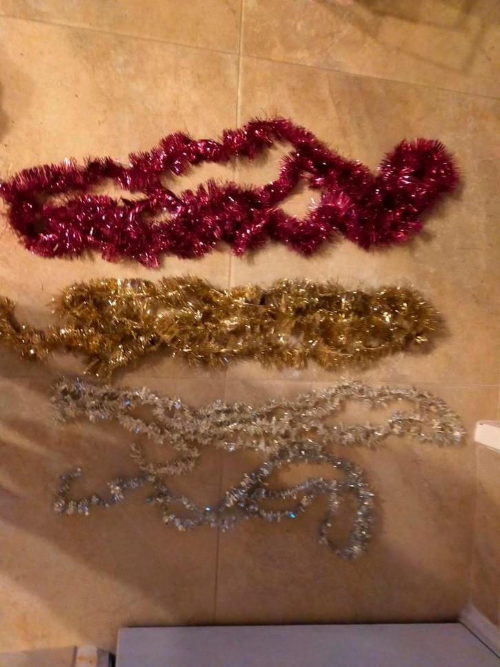 VINTAGE KERST SLINGER KERSTSLINGER LAMETTA TINSEL RETRO, Diversen, Kerst, Zo goed als nieuw, Ophalen of Verzenden