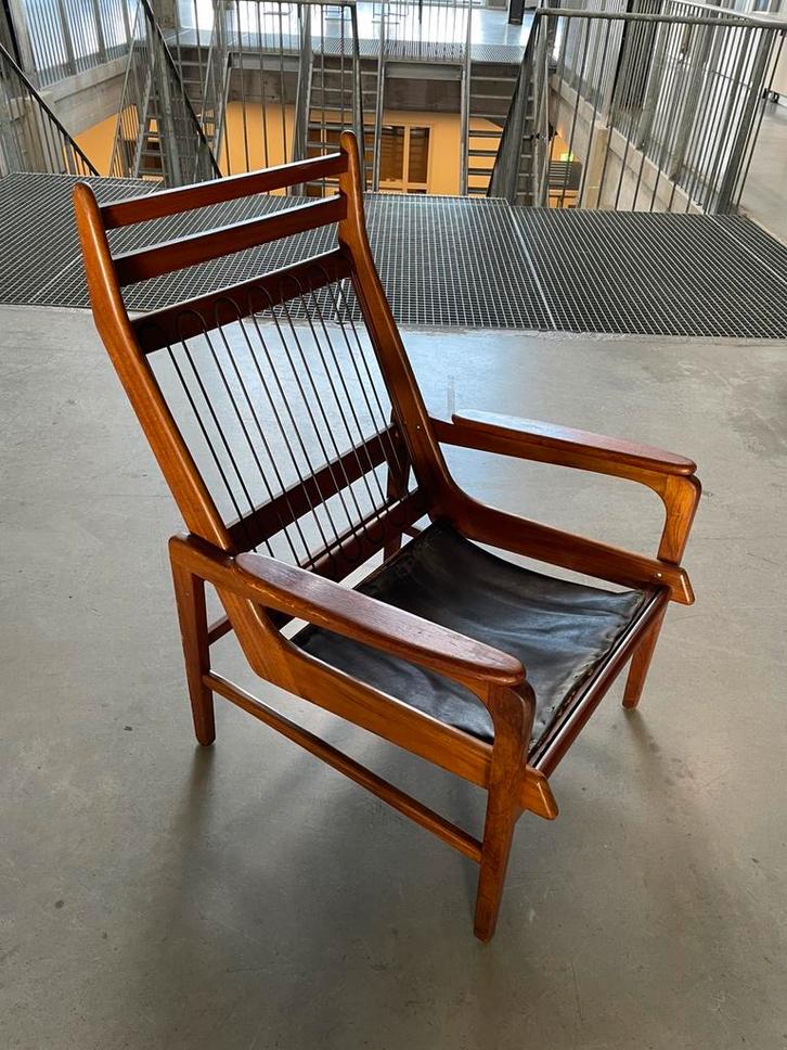 Vintage jaren 50 60 opknapper mid century, Huis en Inrichting, Fauteuils, Gebruikt, 50 tot 75 cm, Ophalen