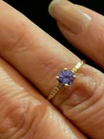 14 karaat gouden ring met Tanzaniet, Antiek en Kunst, Ophalen of Verzenden