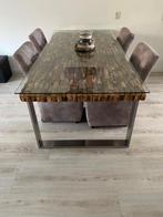 Rofra eettafel met glasplaat optioneel met stoelen Haco, Huis en Inrichting, Ophalen, 100 tot 150 cm, 200 cm of meer, Zo goed als nieuw