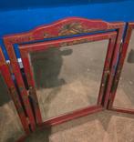 Antieke chinoiserie drieluik spiegel, Ophalen, Rechthoekig
