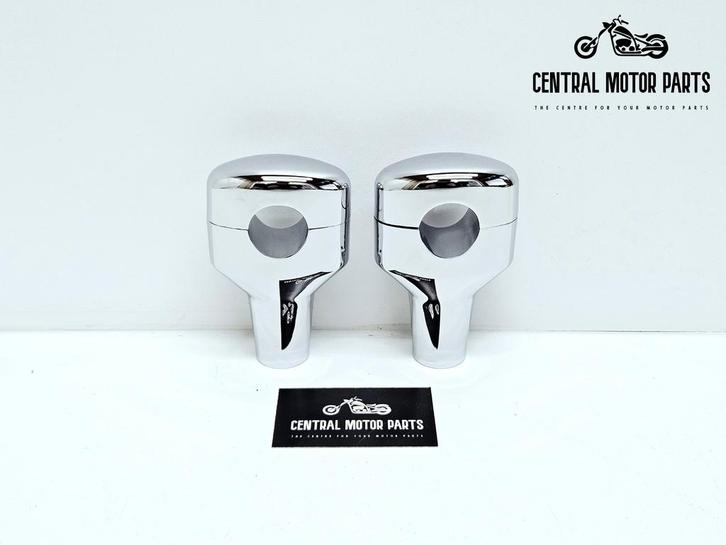 Chromen Fat Bar Risers, Motoren, Onderdelen | Harley-Davidson, Nieuw, Ophalen of Verzenden