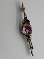 T937 Prachtige zilveren broche mystic topaas, Ophalen of Verzenden, Zilver, Broche, Met edelsteen