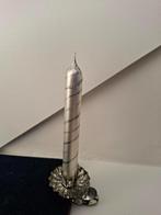 Oude kerst knijper met kaars van glas, Ophalen of Verzenden