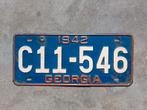 Kentekenplaat UNIEK 1942 Georgia USA Nummerplaat Nummerbord, Verzamelen, Ophalen of Verzenden, Gebruikt, Auto's