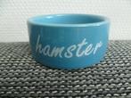 Blauw stenen voerbakje met tekst hamster 8 Cm ,nieuw, Ophalen of Verzenden, Nieuw, Voerbakje