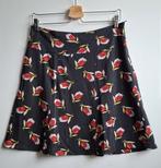 Borderskirt King Louie zwart met rode en witte tulpen maat M, Maat 38/40 (M), Zwart, Ophalen of Verzenden, Knielengte