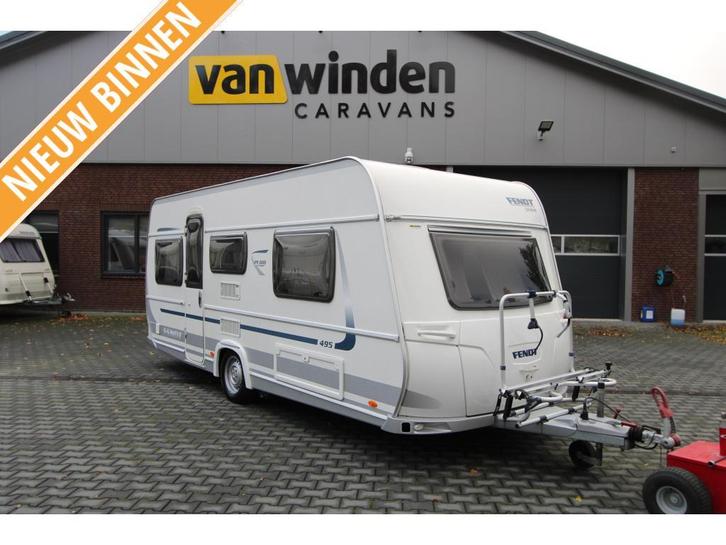 Fendt Platin 495 TG Mover-Luifel-EnkeleBedden, Caravans en Kamperen, Caravans, Bedrijf, 1000 - 1250 kg, Rondzit, Fendt, 2 aparte bedden