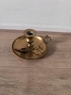 Vintage Messing Kandelaar met Schaar, Antiek en Kunst, Ophalen, Koper of Brons