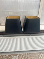 Messing Schemerlampen met 2 Sets Lampenkappen, Huis en Inrichting, Lampen | Lampenkappen, Ophalen, Gebruikt, 25 tot 50 cm, Zwart