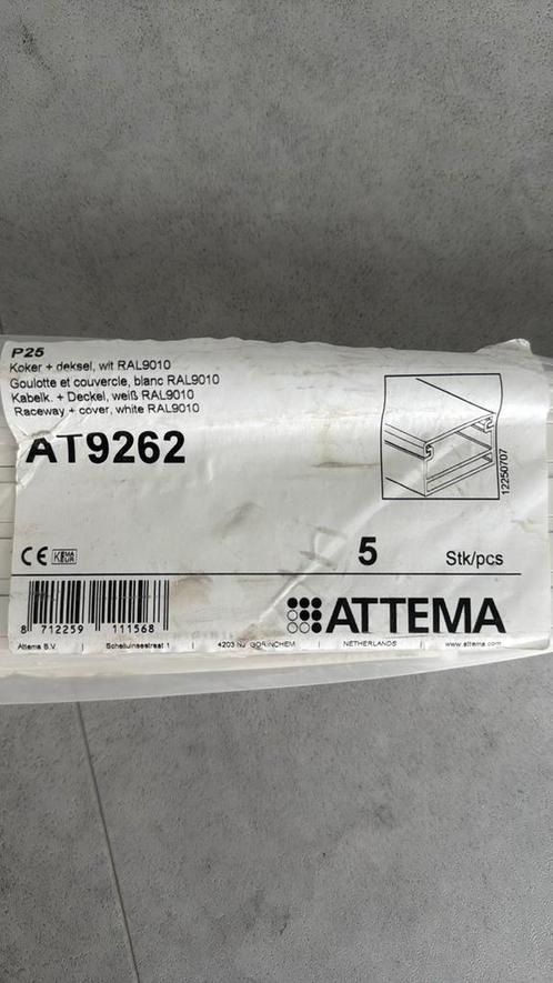 Attema kabelgoot + deksel (P25) –NIEUW – 5 stuks (ongeopend), Doe-het-zelf en Verbouw, Elektra en Kabels, Nieuw, Overige typen