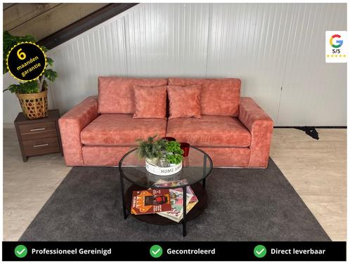 GRATIS LEVERING Velvet 3zits bank roze 225x95 NIEUW, Huis en Inrichting, Banken | Bankstellen, Nieuw, Rechte bank, Driepersoons