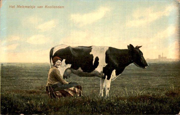 Kollendam - Het Melkmeisje, Verzamelen, Ansichtkaarten | Nederland, Gelopen, Noord-Holland, Voor 1920, Ophalen of Verzenden
