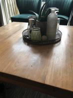 Teak houten tafel salontafel. 1x1 meter.  buiten bijzettafel, Gebruikt, Ophalen of Verzenden