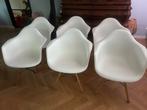 6 eetkamerstoelen, Ophalen, Gebruikt, Wit, Kunststof