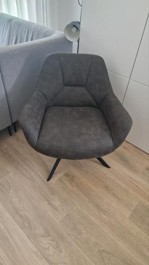 Draaibare relaxfauteuil grijs antraciet, Huis en Inrichting, Fauteuils, Zo goed als nieuw, Stof, 50 tot 75 cm, 75 tot 100 cm, Ophalen