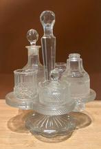 kristallen / Glazen olie- en azijnstel - ca 1880 -1940, Antiek en Kunst, Antiek | Glas en Kristal, Ophalen of Verzenden
