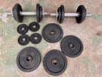 Set gewichten / halterschijven, Sport en Fitness, Fitnessmaterialen, Ophalen, Gebruikt