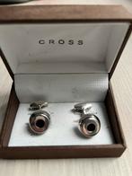 Luxe, rhodium plated manchetknopen van het merk Cross, Ophalen of Verzenden, Zo goed als nieuw, Overige materialen