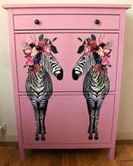 Een unieke roze schoenenkast “Zebra” met lade, Ophalen of Verzenden, Zo goed als nieuw
